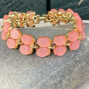 Vintage | Mid Century Modern Longcraft Pink Thermoplastic Bracelet.